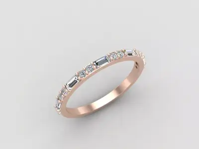 light weight Minimal diamond and budget ring 137-MW 3D print model