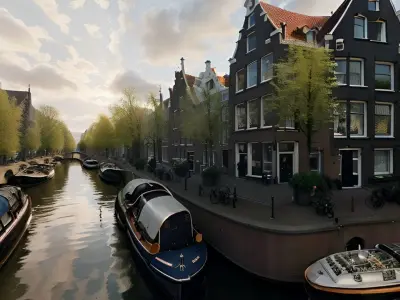 HDRI Skybox Amsterdam Canal Low-poly 3D model