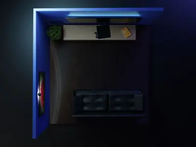 Gamer room project blender 3D model