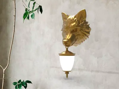 Wolf Head Wall Lamp 3D print model order