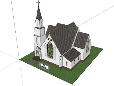 Architecture-Religion-God-Culture-Temple-0144 church with ste... 3D model