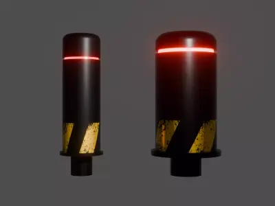 Street sci-fi guardrail 3D model