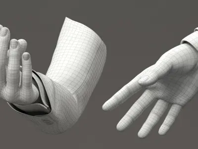  Male Arms with Sleeves Animated Rigged for Maya Collection 2 