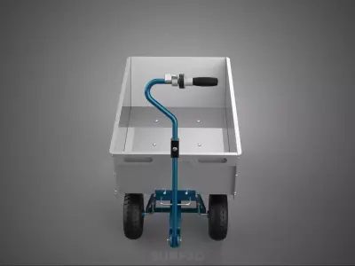 STEEL METAL BED TRAY BIN POWERED ELECTRIC CART TROLLEY WAGON TUB 3D model