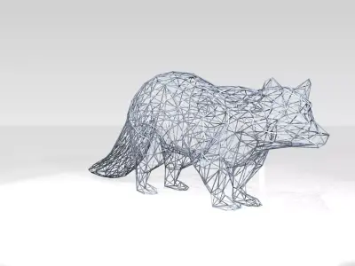 Raccoon Wireframe 3D model
