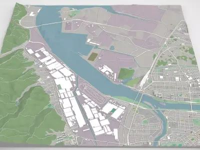 The Port of Ulsan South Korea  3D model