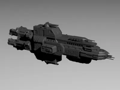 Expanse UNN Nathan Hale Leonidas-Class Battleship 3D print model