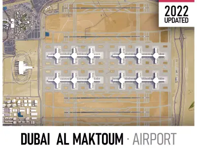 Dubai - Al Maktoum Airport Low-poly 3D model
