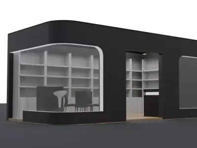 Book Exhibition Stall  3D Model Low-poly 3D model