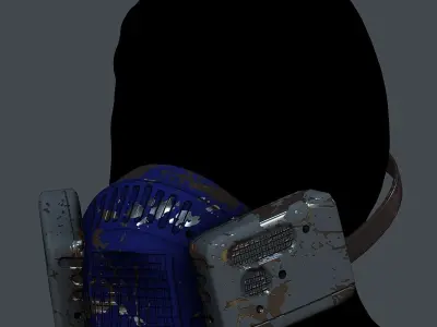 Gas mask helmet 3d model scifi Low-poly 3D model Low-poly  Low-poly 3D model order
