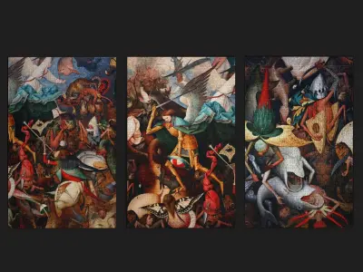 Fall of the Rebel Angels Bruegel the Elder 3 Tapestry Collection 3D Model Pack