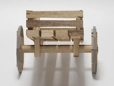 Garden Cart 3D Model Low-poly 3D model