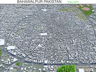 Bahawalpur Pakistan 25km AI Low-poly 3D model