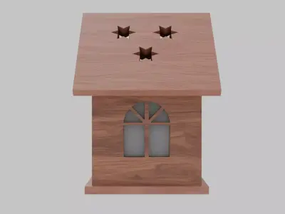 Tiny Cottage Christmas Projector Lamp Low-poly 3D model