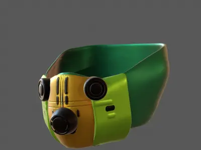 Gas mask helmet 3d model scifi Low-poly  Low-poly 3D model