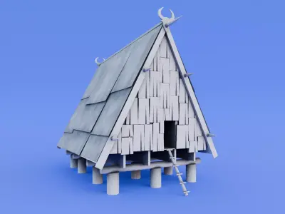 Traditional Houses - Rumah Tambi Low-poly 3D model