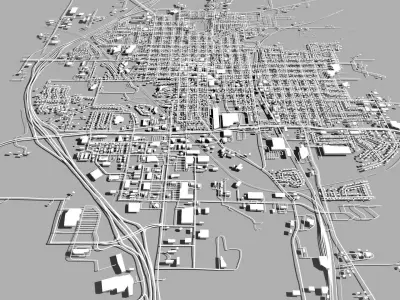 Cityscape Monroe Wisconsin United States 3D model