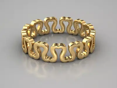 heart ring eternity band 3D print model