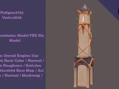 Fantastic 3d Model Town Packed  Low-poly 3D model