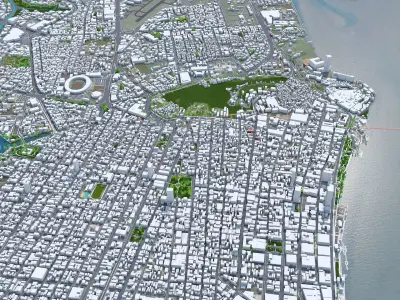 Guayaquil Ecuador 40km Low-poly 3D model