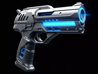 Advanced Futuristic Energy Pistol 3D Model SciFi Plasma Handgun Low-poly 3D model