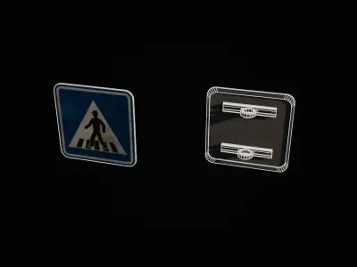 Czech road signs pack - Informative Low-poly 3D model