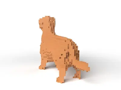 Terrier Minecraft Voxel Low-poly 3D model
