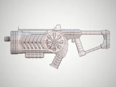 Futuristic Rifle 02 Low-poly 3D model