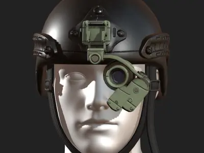 Helmet military combat soldier armor scifi Low-poly  3D model