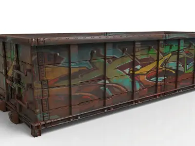 Old Junk Container Low-poly 3D model