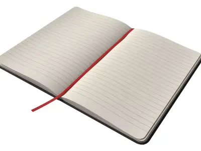 Open Notebook Stationery Journal with Lined Pages Low-poly 3D model