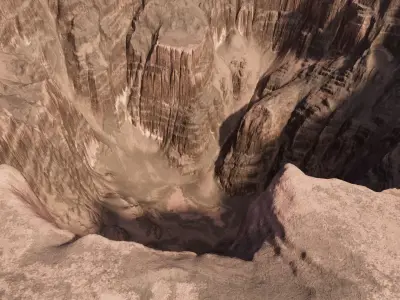 Sinkhole- deep pit - terrain model 3D model