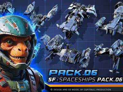 STARSHIPS - Pack06 Low-poly 3D model