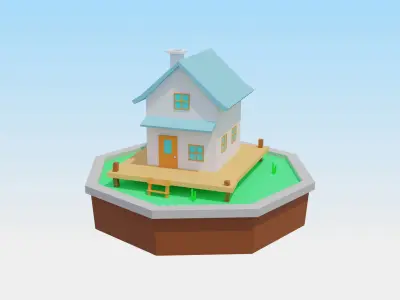 Low Poly Beach Scene 3D Model for download Low-poly 3D model