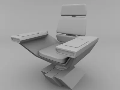 Bridge seat from USS Star Trek Discovery starship Low-poly 3D model