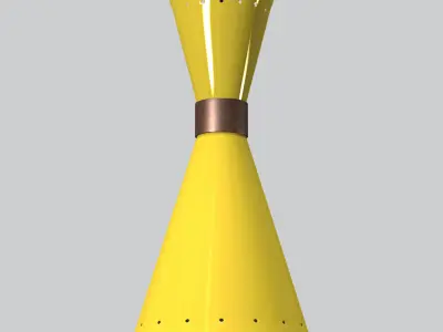 Mid Century Mercury Yellow Pendant Light  3D model