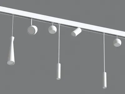 5 ceiling Track Light Project 3D model