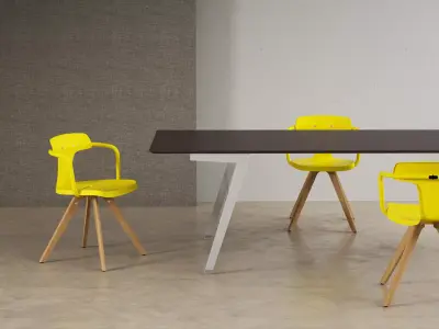 T14 wood chair 3D model