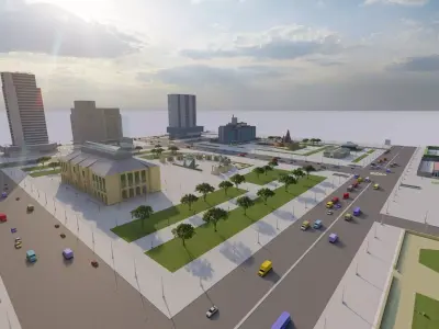 modern city- urban 3D model buy