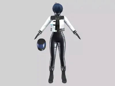 Sci-fi Female Rider Outfit Low-poly 3D model