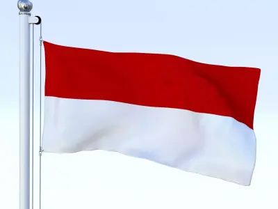 Animated Indonesia Flag Low-poly 3D model