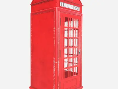  PBR model of London Phone Booth 3D model