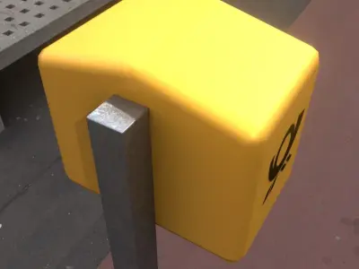 Public Mailbox 1 Low-Poly Re-Textured Version Low-poly 3D model