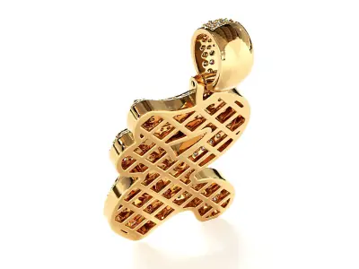 Tattoo fonts S alphabet pendent 3D print model