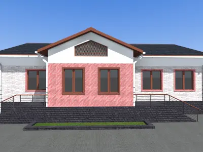 house on grass 3D model