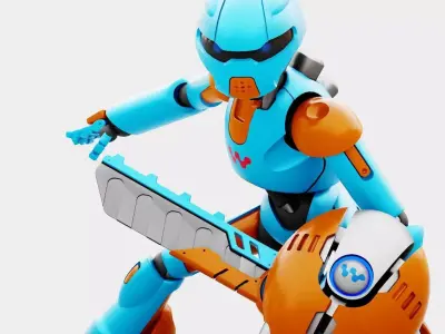BATTLE DROID RF-900  RIGGED 3D model