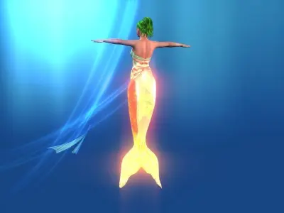 A Mermaid Low-poly 3D model