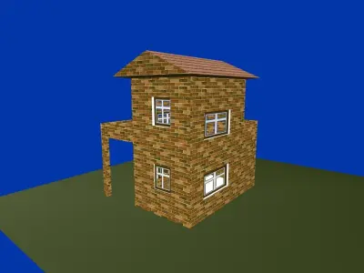 House low poly in minecraft Low-poly 3D model