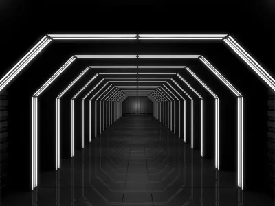 Sci Fi Corridor Low-poly 3D model 14