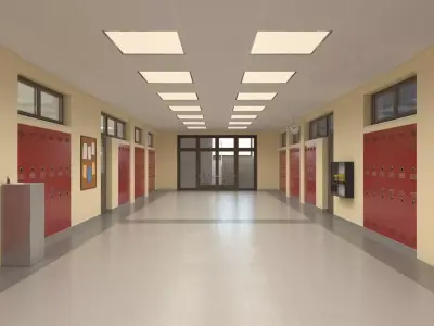 School Hallway 3D model